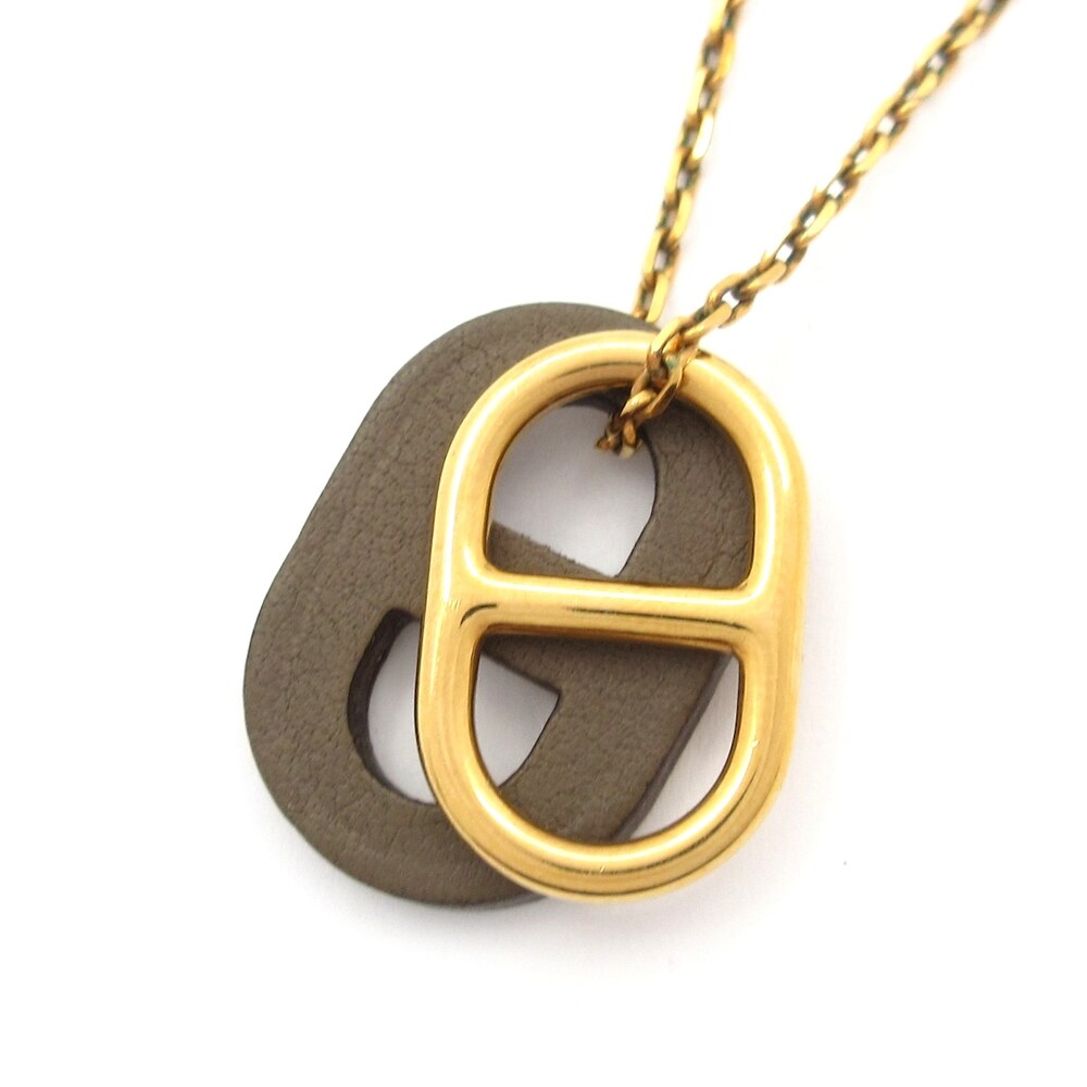 Hermès Chaine D'ancre Necklace Hardware Leather